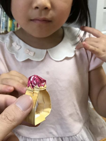 ハーフサイズ折り紙の指輪